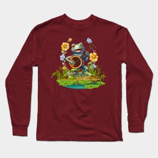 Vintage Banjo Frog Singing Long Sleeve T-Shirt